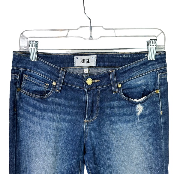 Paige Verdugo Ultra Skinny Jeans Womens Distressed Stretch Mid Rise Denim 26 - Picture 2 of 12
